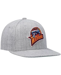 Men's Mitchell & Ness Heathered Gray Golden State Warriors Hardwood Classics Team 2.0 Snapback Hat