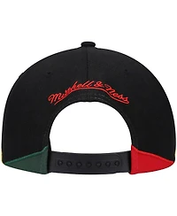 Men's Mitchell & Ness Black Philadelphia 76ers Black History Month Snapback Hat