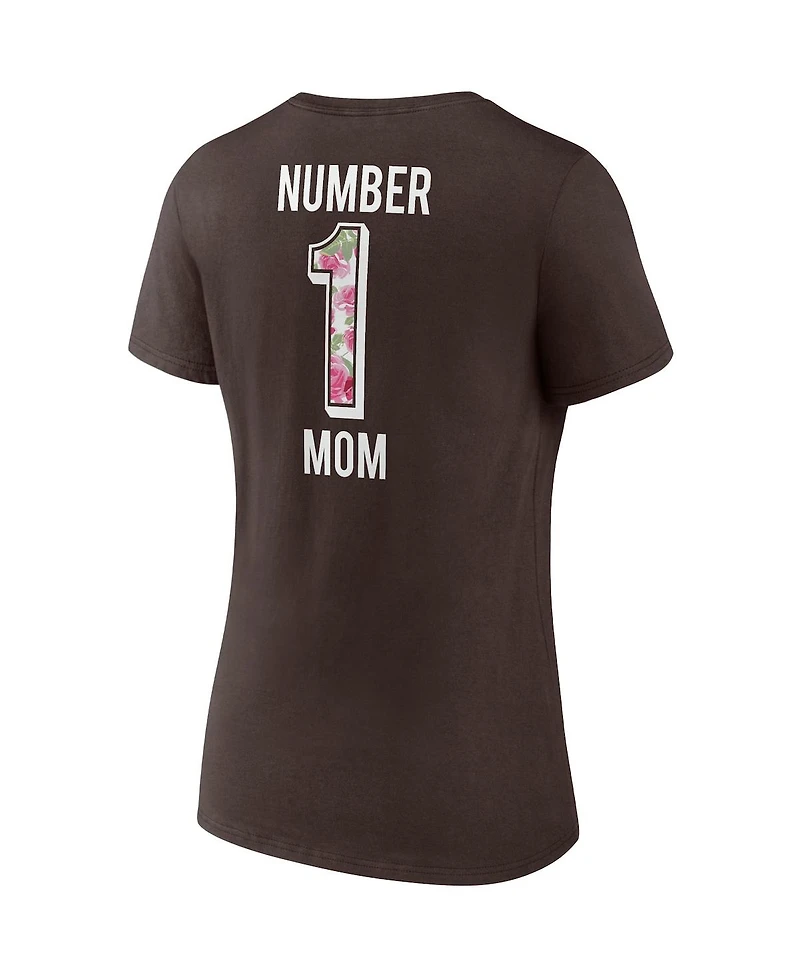 Women's Fanatics Brown Cleveland Browns Team Mother's Day V-Neck T-shirt