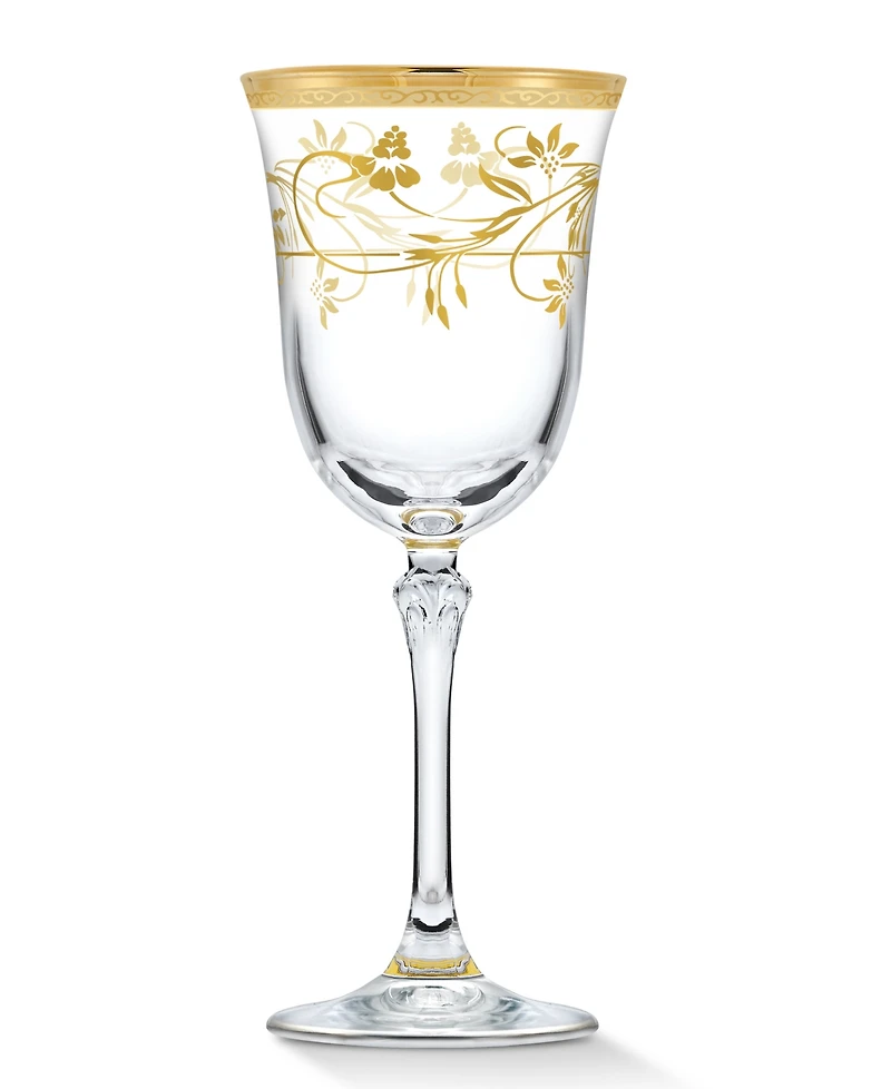 Lorren Home Trends 4 Piece Rosalia Flower Red Wine Set