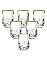 Opera Gold Collection 6 Piece Crystal Shot Glass with Gold Rim Set