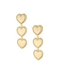 Ettika 18k Gold-Plated Heart Triple Drop Earrings