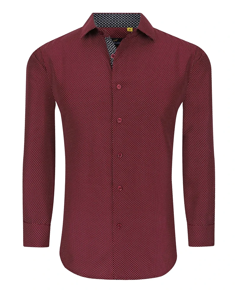 Men's Business Geometric Long Sleeve Button Down Shirt