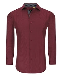 Men's Business Geometric Long Sleeve Button Down Shirt