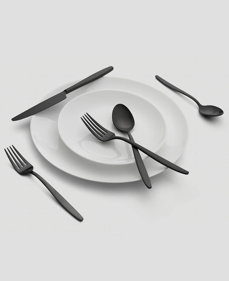 Cambridge Silversmiths Nylah Black Satin Flatware Set, 20 Piece