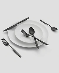 Cambridge Silversmiths Nylah Black Satin Flatware Set, 20 Piece