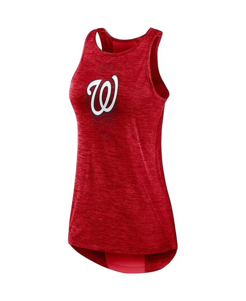 Women's Nike Red Washington Nationals Logo Fade High Neck Performance Tank Top