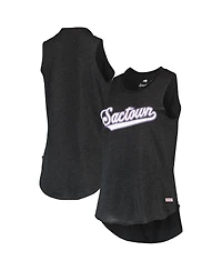 Women's Sportiqe Black Sacramento Kings Sactown Janie Tri-Blend Tank Top