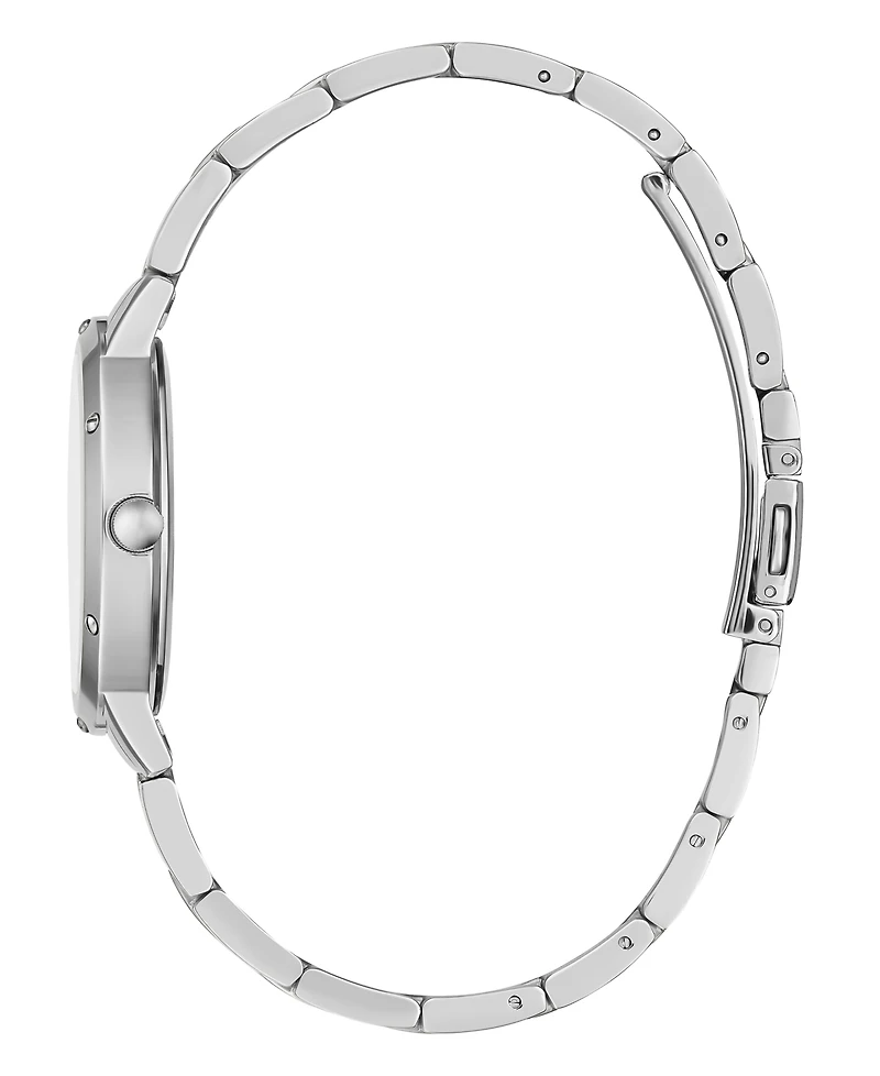 Guess Women's Silver-Tone Stainless Steel Bracelet Watch, 34mm