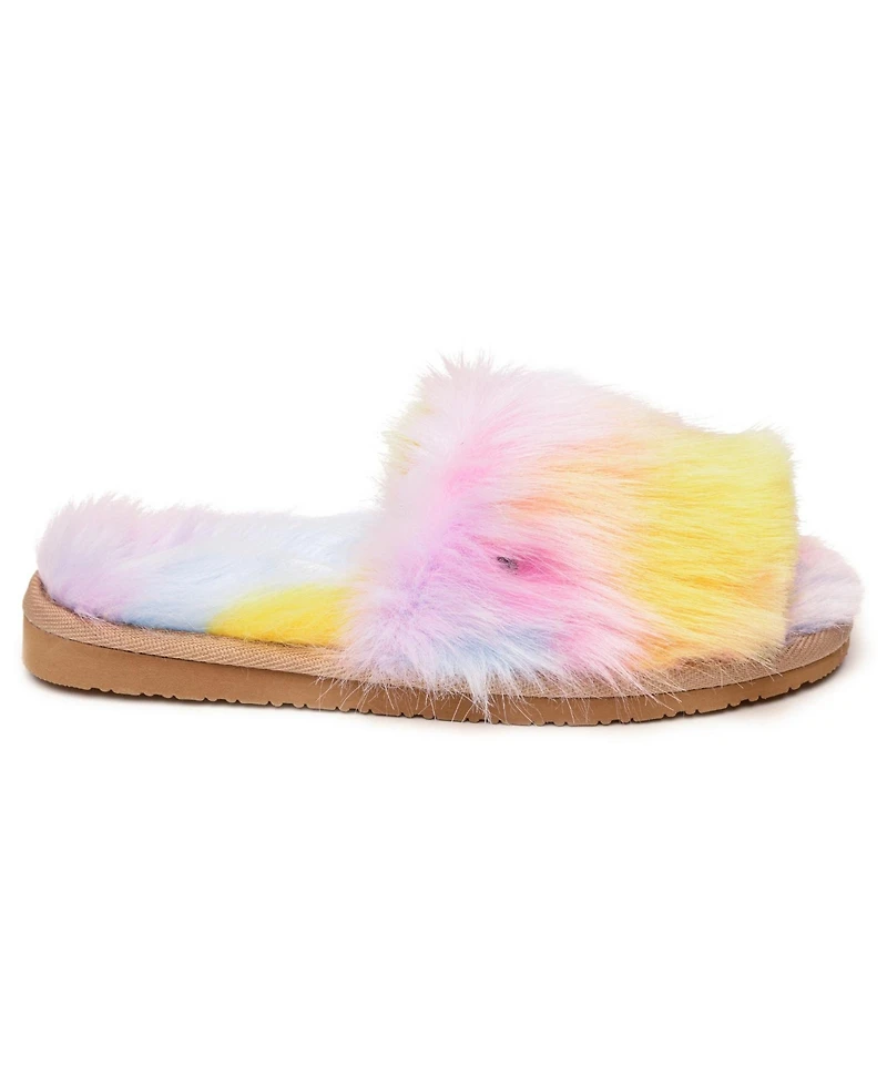 Minnetonka Little and Big Girls Lyla Faux Fur Slide Slippers