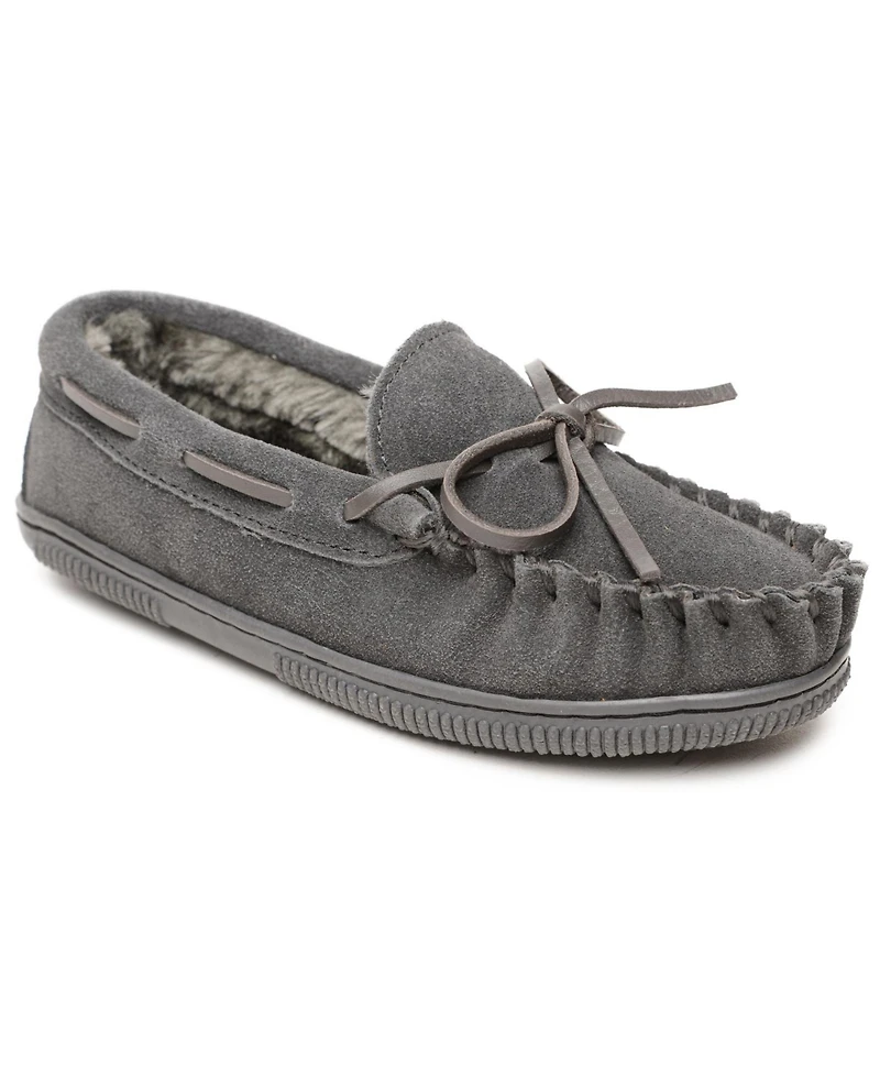 Minnetonka Toddler Boys Pile Lined Hardsole Moccasin Slippers