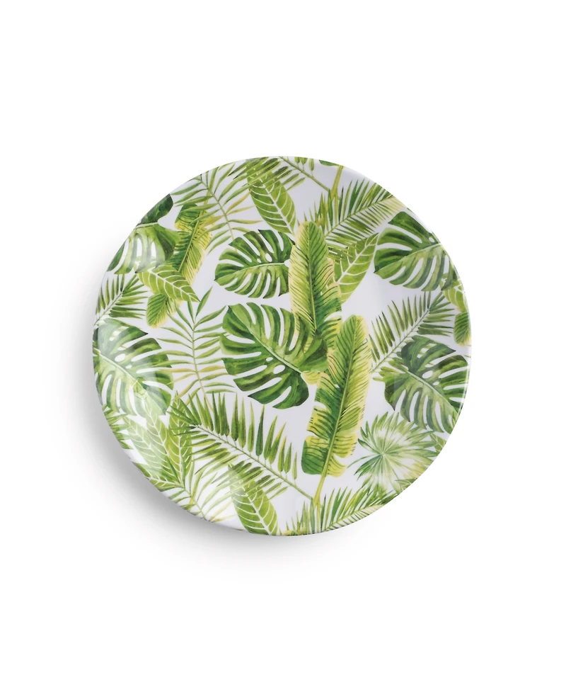 Q Squared Melamine Palm 8" Salad Plates, Set of 4