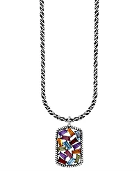 Effy Multi-Gemstone Scattered Cluster 18" Pendant Necklace (2-1/20 ct. t.w.) in Sterling Silver