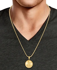 Men's Coin 24" Pendant Necklace in 14k Gold-Plated Sterling Silver