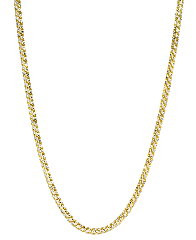 24" Two-Tone Franco Chain Necklace 14k Gold-Plated & Sterling Silver (Also Silver)