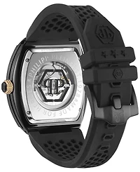 Philipp Plein Men's Automatic The $keleton Black & Gold-Tone Tonneau Strap Watch 44mm