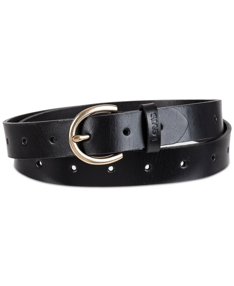 Levi's Women's Slim Adjustable Perforated Leather Belt