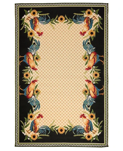 Liora Manne' Marina Country Rooster 4'10" x 7'6" Outdoor Area Rug
