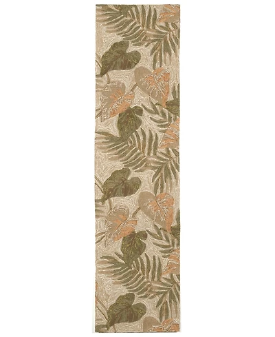 Liora Manne' Ravella Tropical Leaf 2' x 8' Runner Outdoor Area Rug