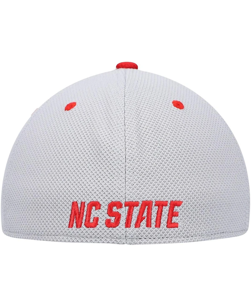 Men's adidas Gray and Red Nc State Wolfpack On-Field Baseball Fitted Hat