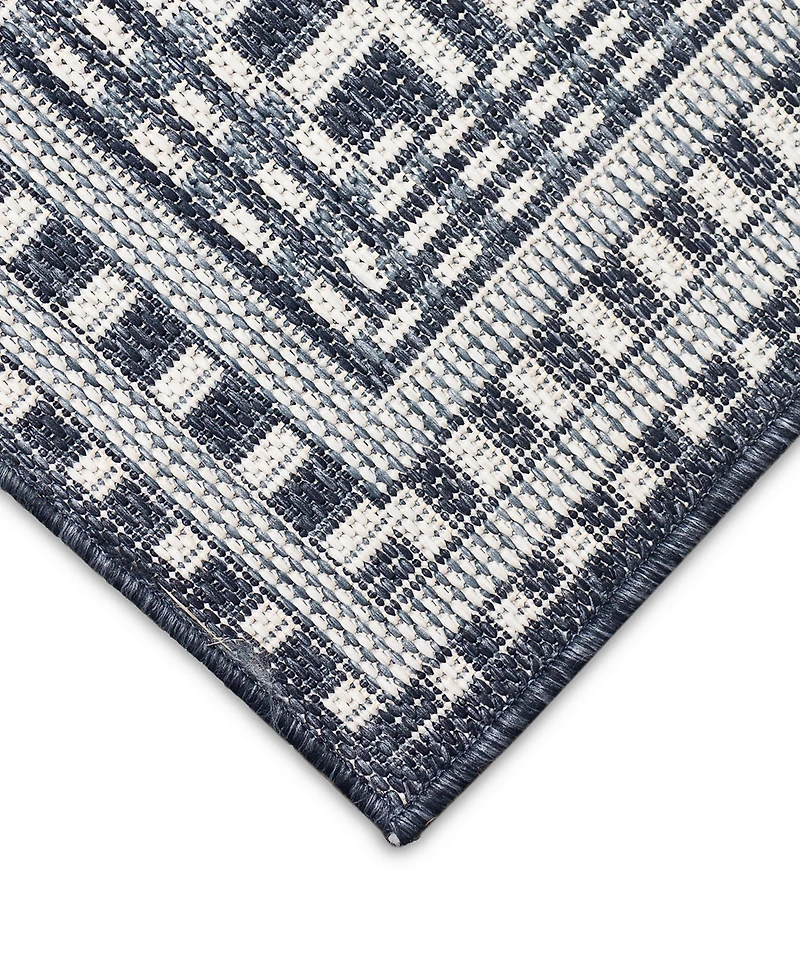 Liora Manne' Malibu Etched Border 1'11" x 7'6" Runner Outdoor Area Rug