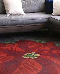 Liora Manne' Frontporch Poinsettia 3' x 3' Round Outdoor Area Rug