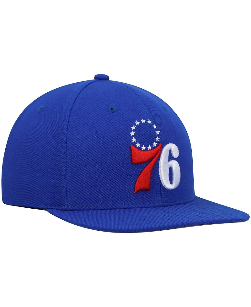 Men's Mitchell & Ness Royal Philadelphia 76Ers Ground 2.0 Snapback Hat