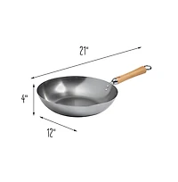 Joyce Chen Classic Series Carbon Steel Stir Fry Pan with Birch Handle, 12"