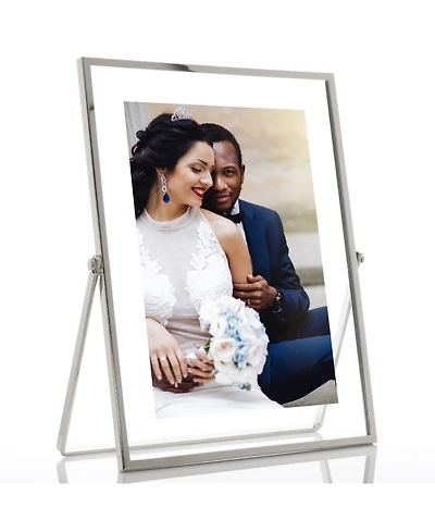 Metal Easel Float Picture Frame, 5" x 7"