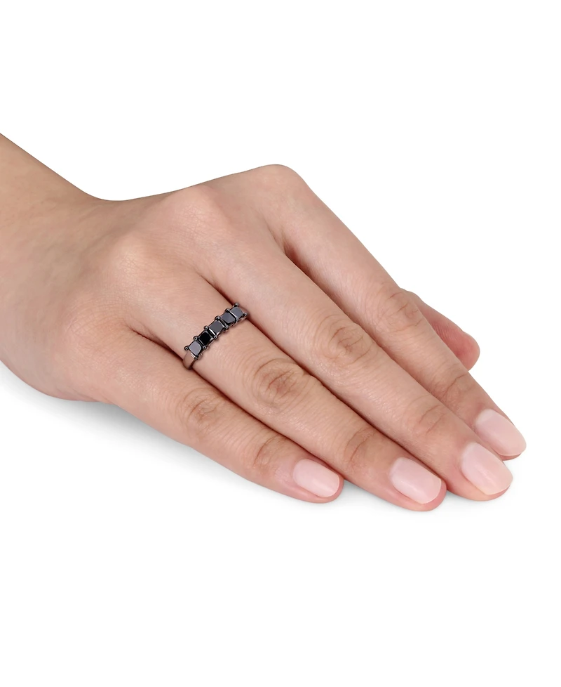 Black Diamond Anniversary Ring (1-1/4 ct. t.w.) 10k White Gold