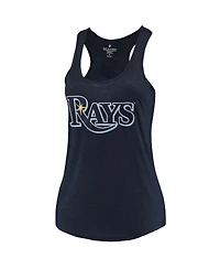 Women's Soft As A Grape Navy Tampa Bay Rays Plus Size Swing for the Fences Racerback Tank Top