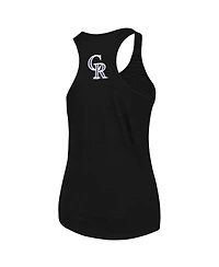 Women's Soft As A Grape Black Colorado Rockies Plus Swing for the Fences Racerback Tank Top