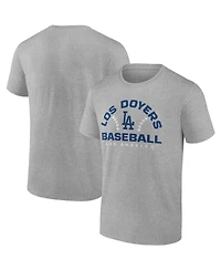 Men's Fanatics Heathered Gray Los Angeles Dodgers Iconic Go for Two T-shirt