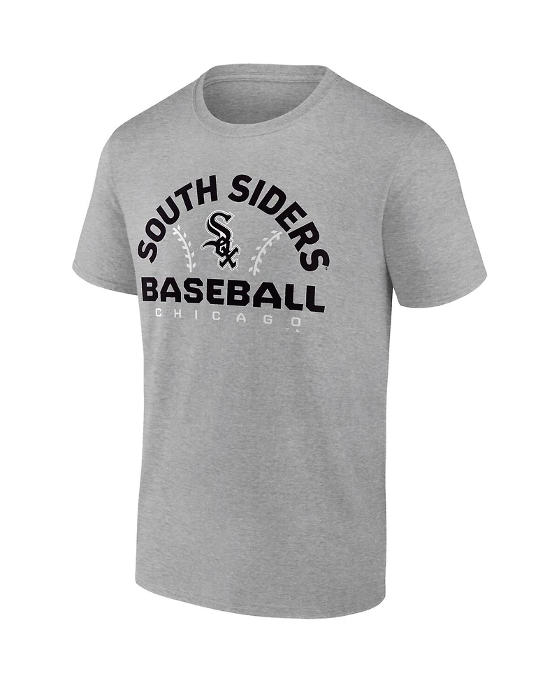 Men's Fanatics Heathered Gray Chicago White Sox Iconic Go for Two T-shirt