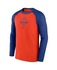 Men's Nike Orange, Royal New York Mets Game Authentic Collection Performance Raglan Long Sleeve T-shirt