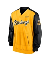 Men's Nike Black, Gold Pittsburgh Pirates Cooperstown Collection V-Neck Pullover