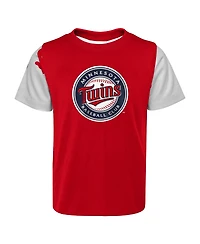 Newborn and Infant Boys Girls Red, Navy Minnesota Twins Pinch Hitter T-shirt Shorts Set