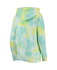 Women's New Era White Chicago Cubs Tie-Dye Full-Zip Hoodie