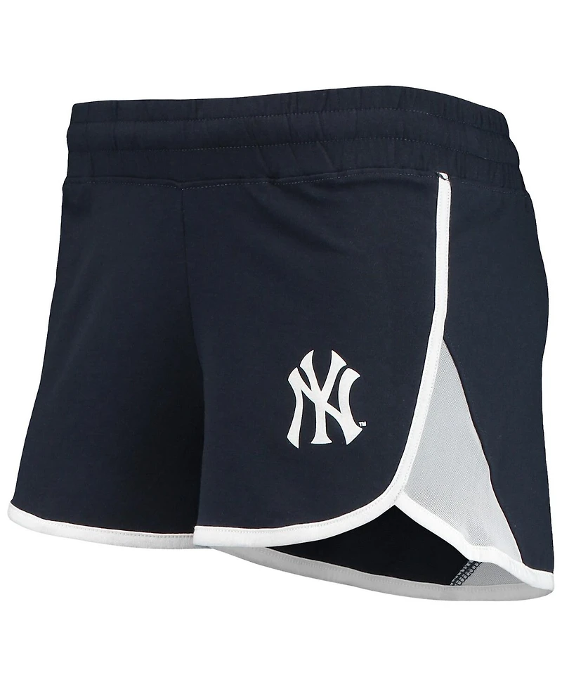Women's New Era Navy New York Yankees Stretch French Terry Shorts