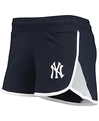 Women's New Era Navy New York Yankees Stretch French Terry Shorts