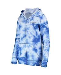 Women's New Era Royal Los Angeles Dodgers Tie-Dye Full-Zip Hoodie