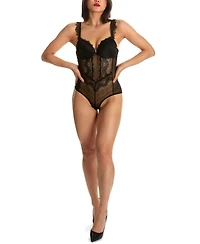 MeMoi Women's Odette Sheer Lingerie Bodysuit