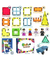 Mag-Genius 102 Piece Magnetic Building Block Play People Castle Set