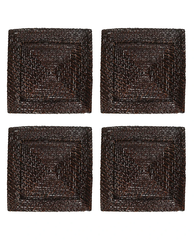 American Atelier 13" Square Charger Plates, Set of 4