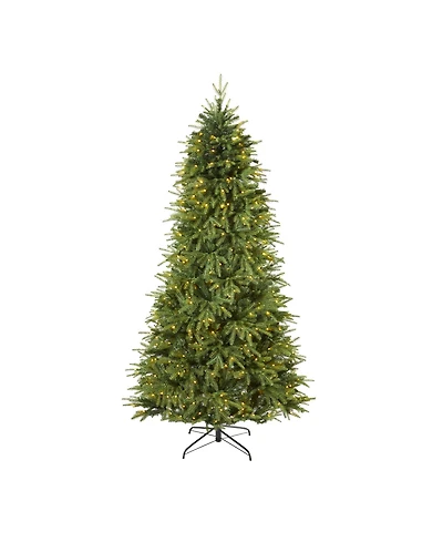 Vancouver Fir Natural Look Artificial Christmas Tree with Lights and Bendable Branches, 96"