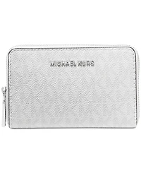 Michael Kors Logo Jet Set Zip-Around Card Case