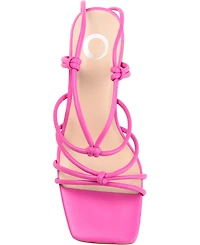 Journee Collection Women's Harpr Strappy Ankle Tie Block Heel Dress Sandals