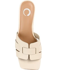 Journee Collection Women's Renatta Woven Block Heel Dress Sandals