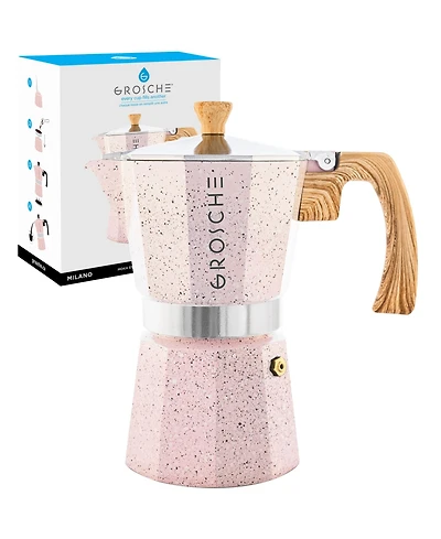 Grosche Milano Stone Stovetop Espresso Maker Moka Pot Cup