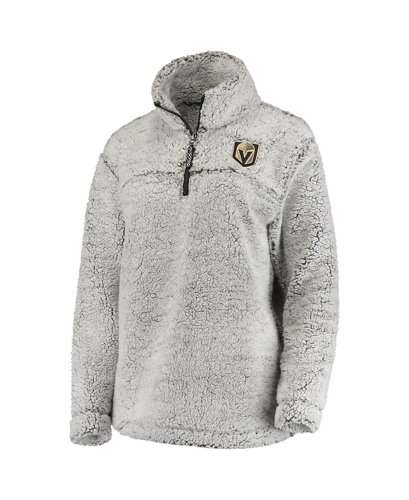 Women's G-iii 4Her by Carl Banks Gray Vegas Golden Knights Sherpa Quarter-Zip Pullover Jacket